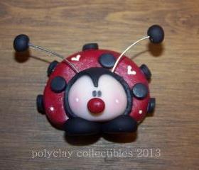 Lucky Ladybug - Polymer Clay - Pin